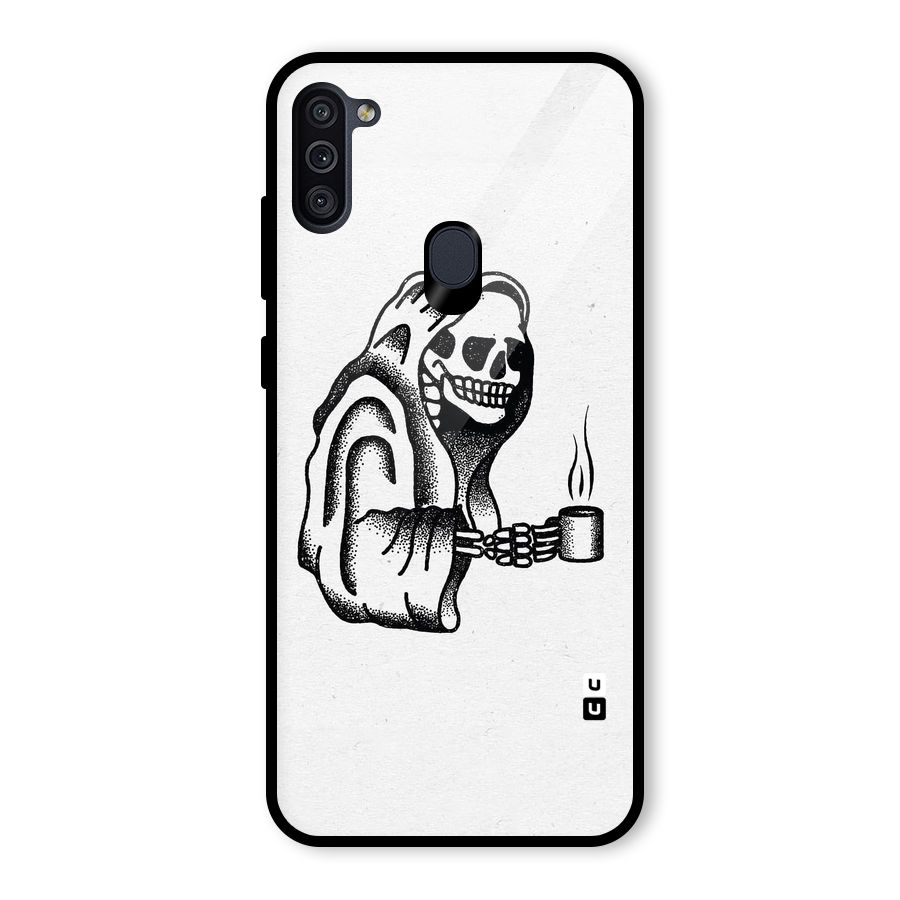 Dead But Coffee Glass Back Case for Galaxy M11