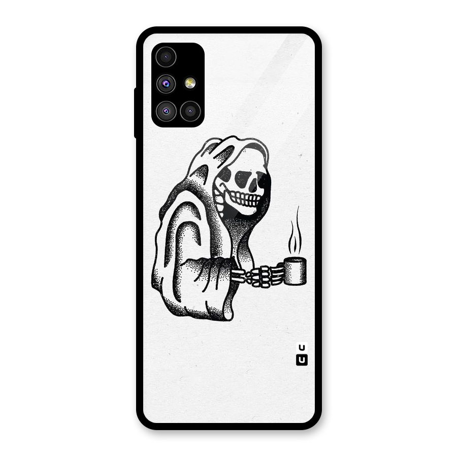 Dead But Coffee Glass Back Case for Galaxy M51