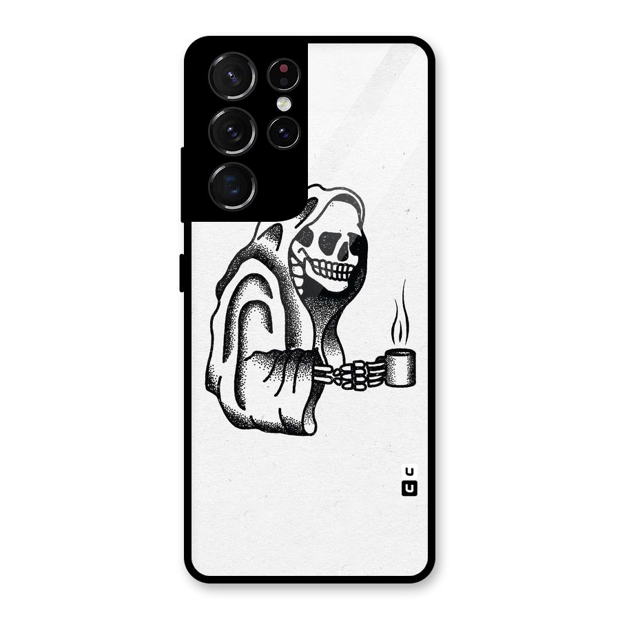Dead But Coffee Glass Back Case for Galaxy S21 Ultra 5G