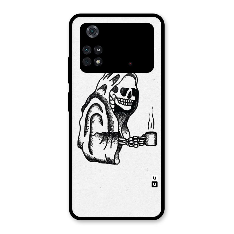 Dead But Coffee Glass Back Case for Poco M4 Pro 4G