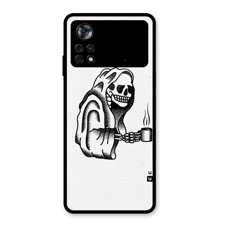 Dead But Coffee Glass Back Case for Poco X4 Pro 5G