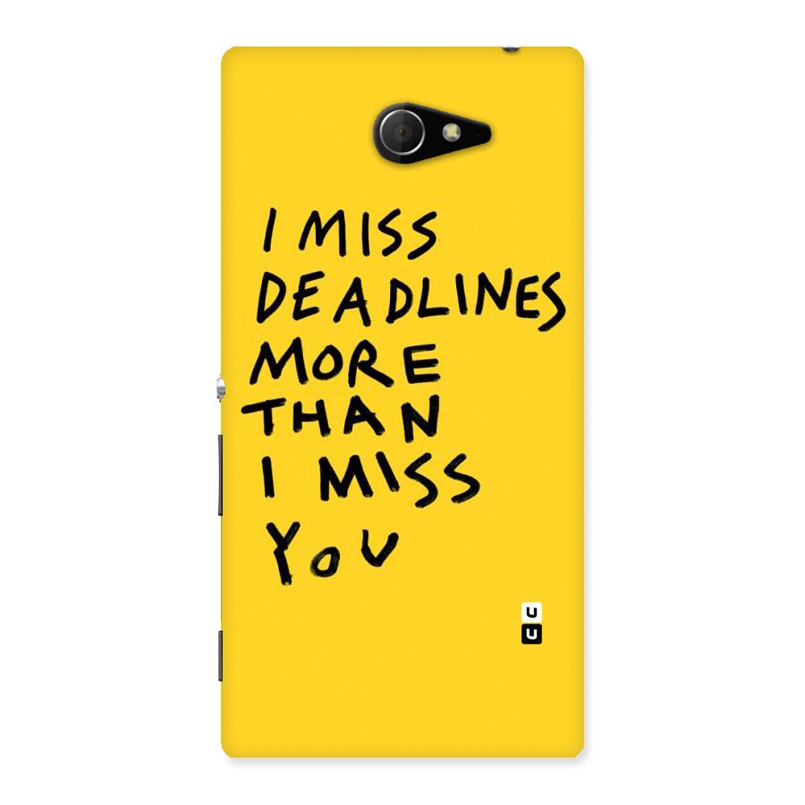 Deadlines Back Case for Sony Xperia M2