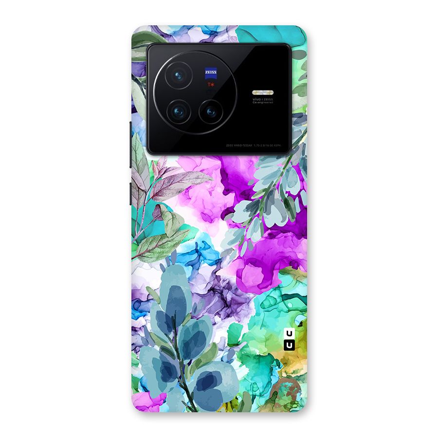 Decorative Florals Printed Back Case for Vivo X80