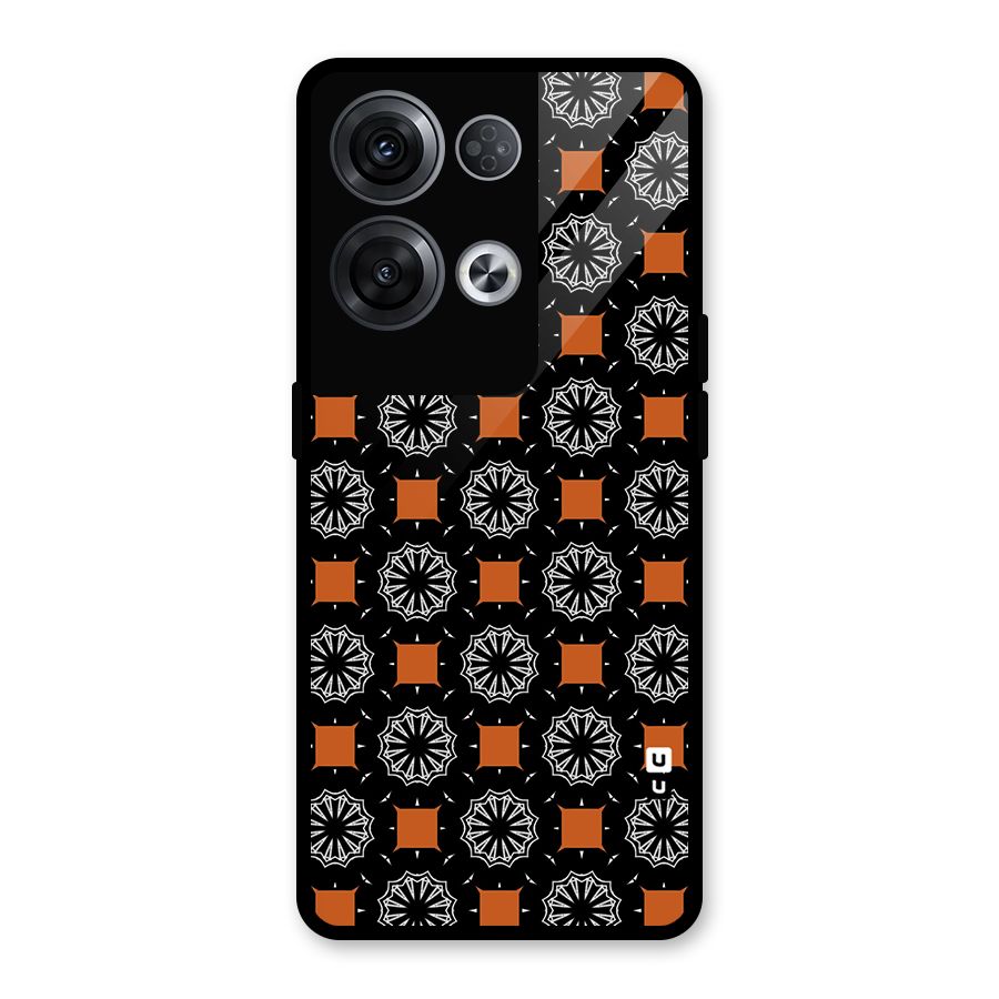 Decorative Wrapping Pattern Glass Back Case for Oppo Reno8 Pro 5G