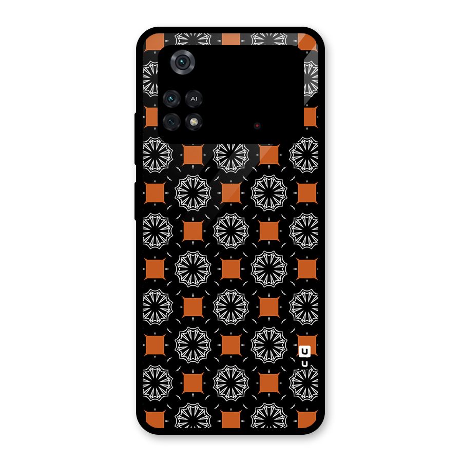 Decorative Wrapping Pattern Glass Back Case for Poco M4 Pro 4G