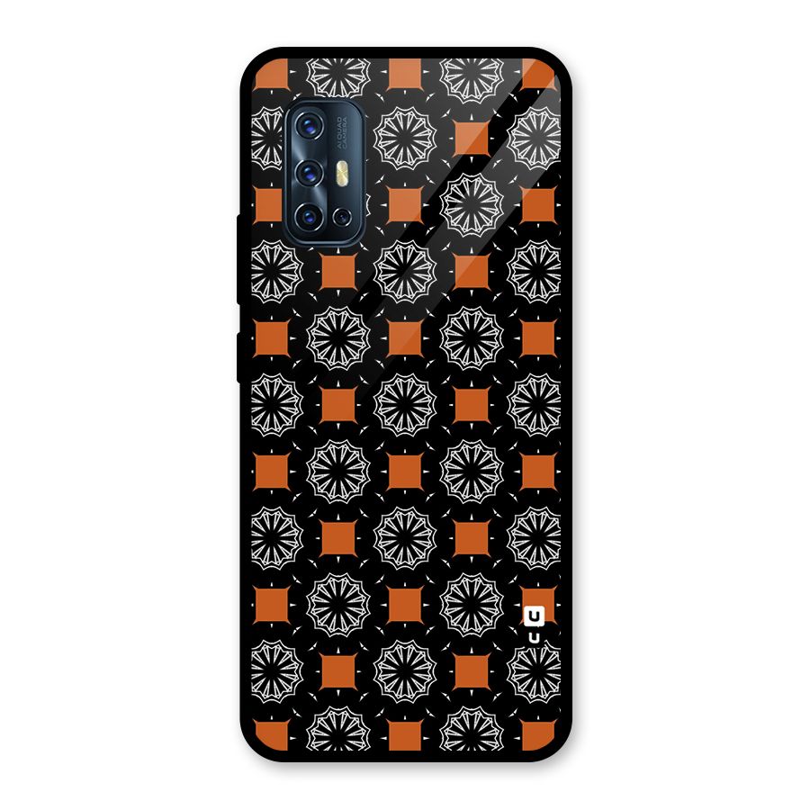 Decorative Wrapping Pattern Glass Back Case for Vivo V17