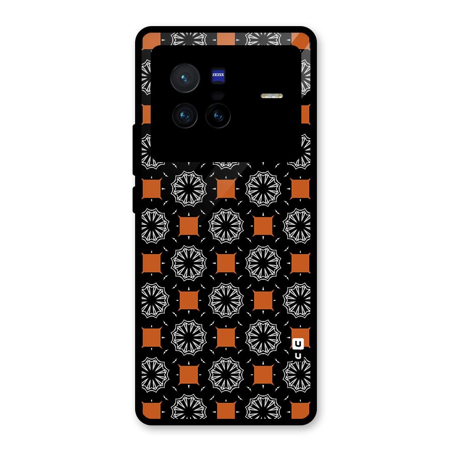 Decorative Wrapping Pattern Glass Back Case for Vivo X80