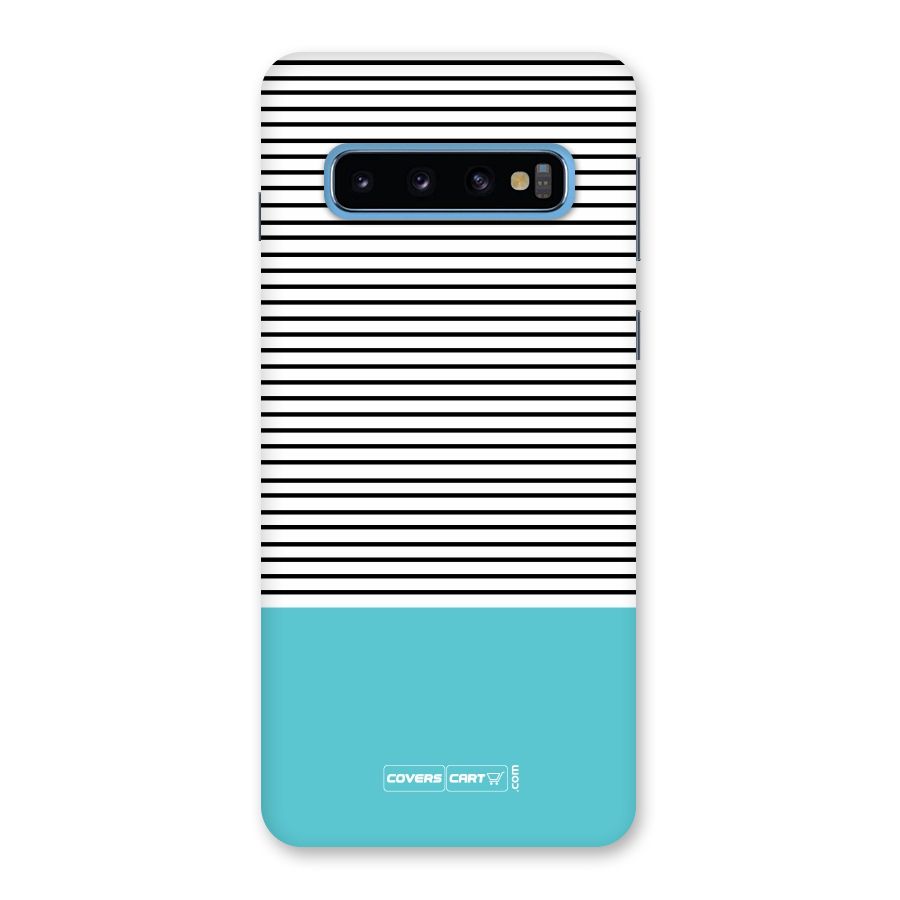 Deep Sky Blue Stripes Back Case for Galaxy S10
