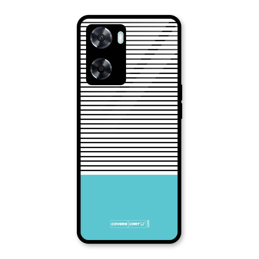 Deep Sky Blue Stripes Glass Back Case for Oppo A77