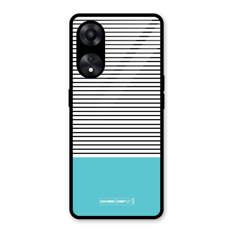 Deep Sky Blue Stripes Glass Back Case for Oppo A78