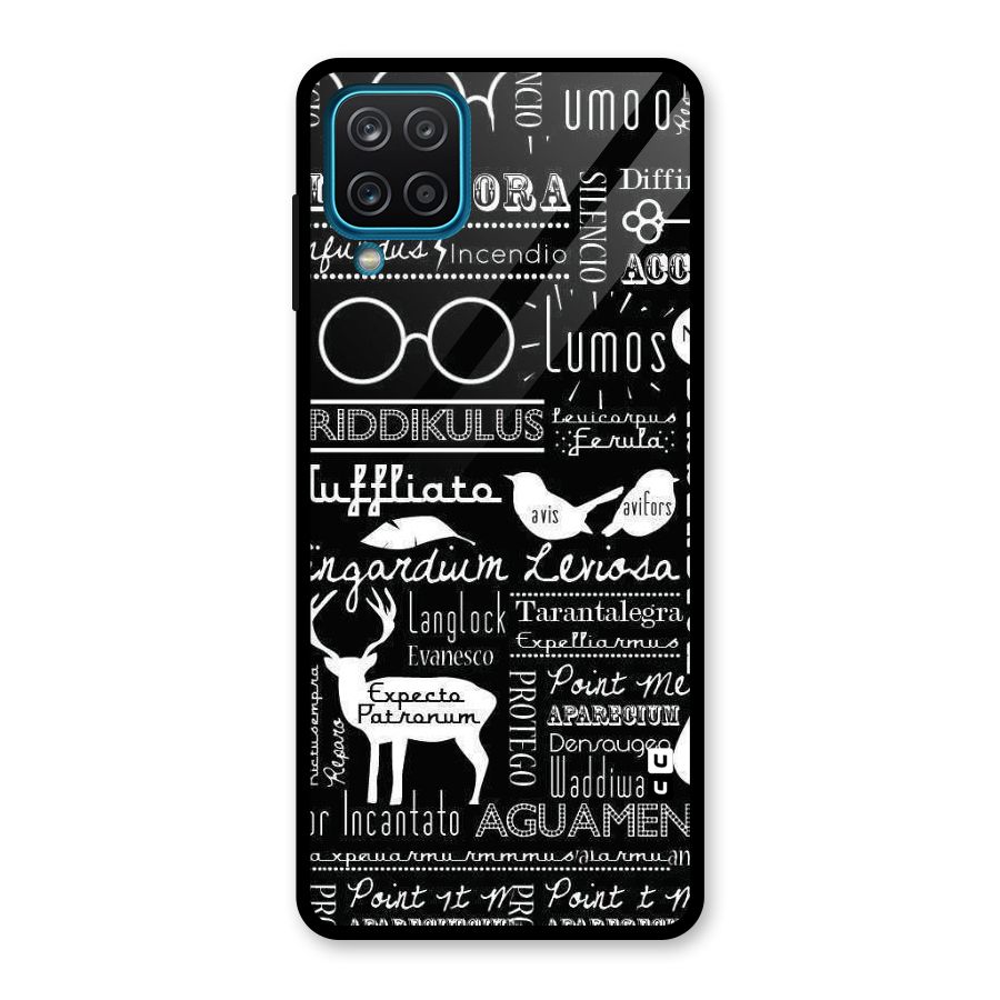 Deer Key Spell Glass Back Case for Galaxy A12
