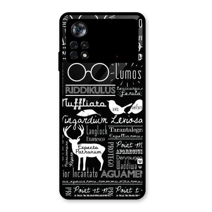 Deer Key Spell Glass Back Case for Poco X4 Pro 5G