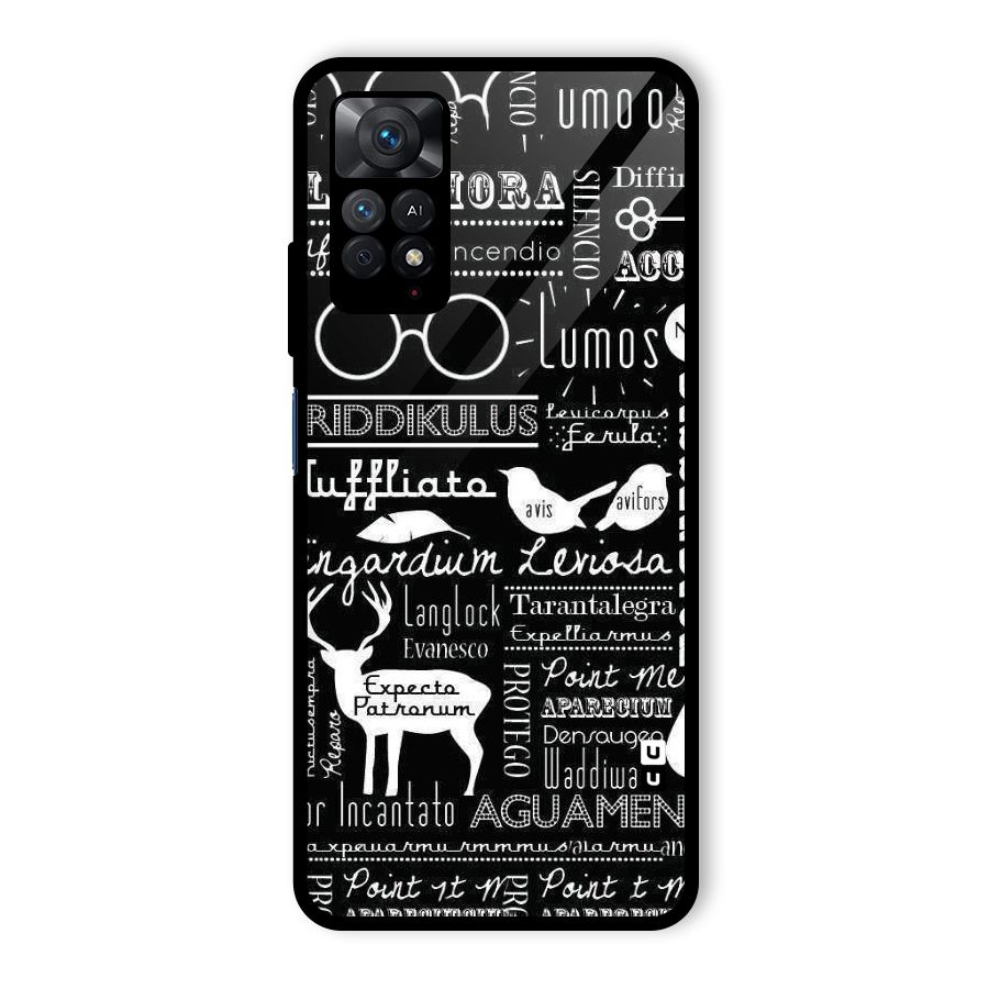Deer Key Spell Glass Back Case for Redmi Note 11 Pro