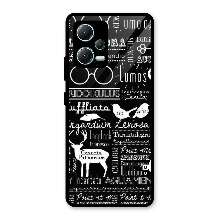 Deer Key Spell Glass Back Case for Redmi Note 12 5G
