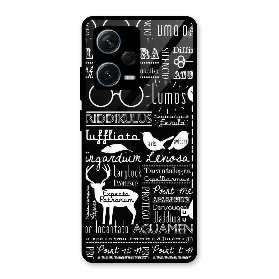 Deer Key Spell Glass Back Case for Redmi Note 12 Pro Plus 5G