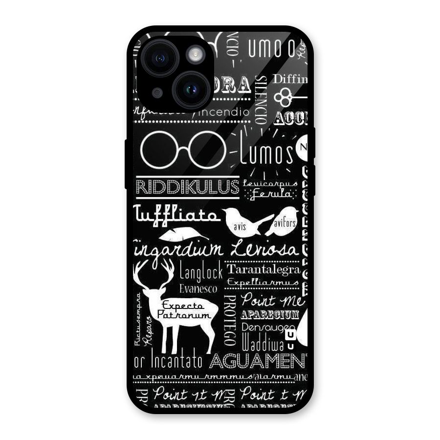 Deer Key Spell Glass Back Case for iPhone 14