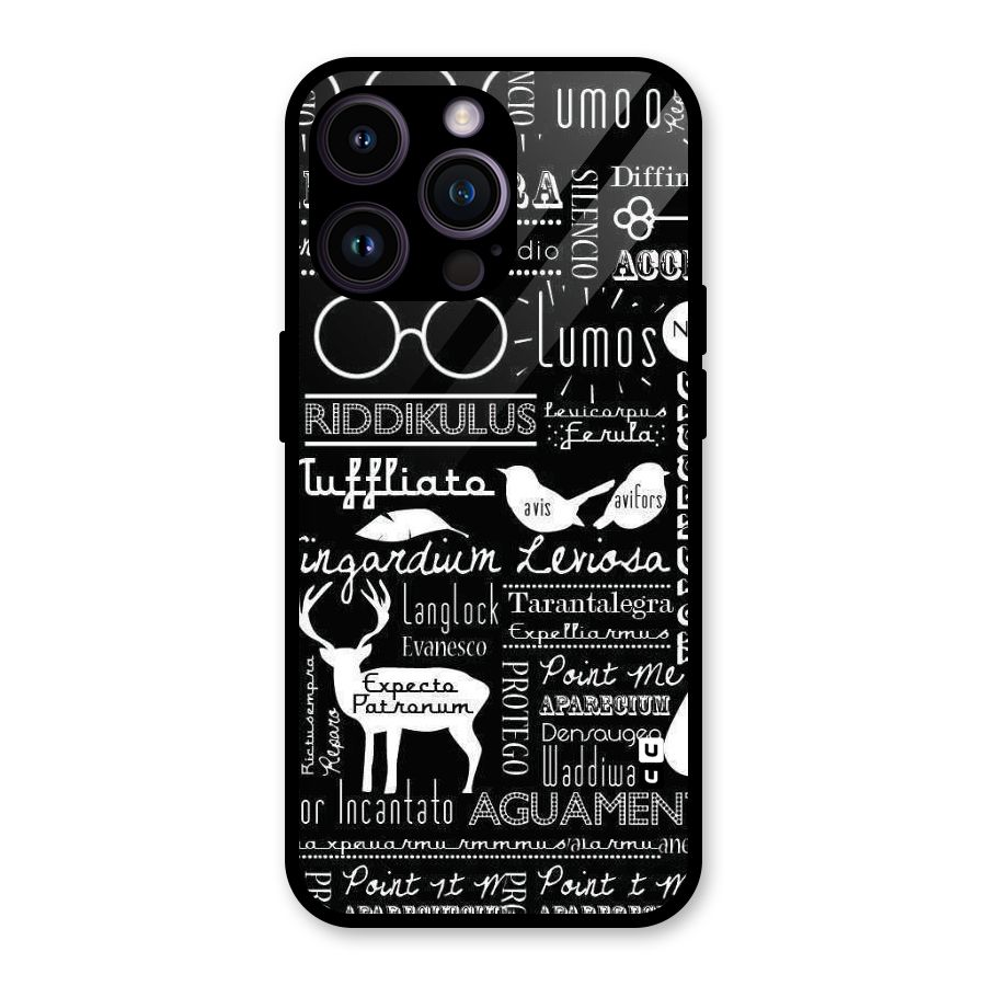Deer Key Spell Glass Back Case for iPhone 14 Pro Max