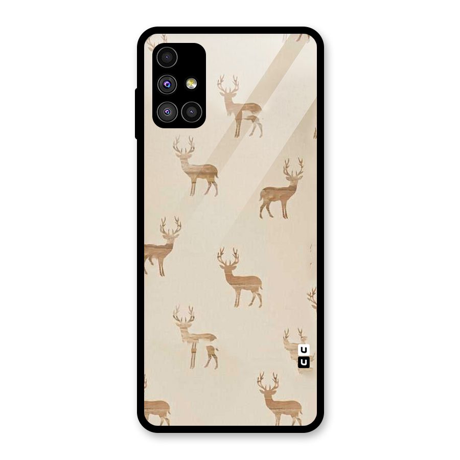 Deer Pattern Glass Back Case for Galaxy M51