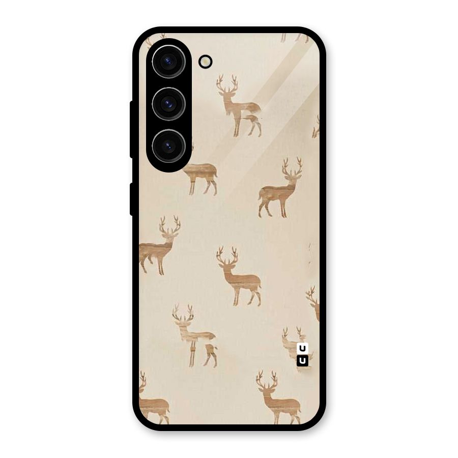 Deer Pattern Glass Back Case for Galaxy S23