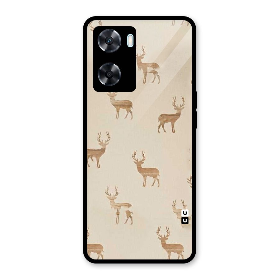 Deer Pattern Glass Back Case for Oppo A77