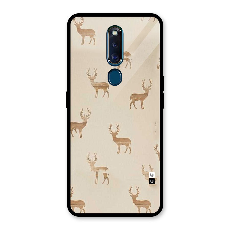 Deer Pattern Glass Back Case for Oppo F11 Pro