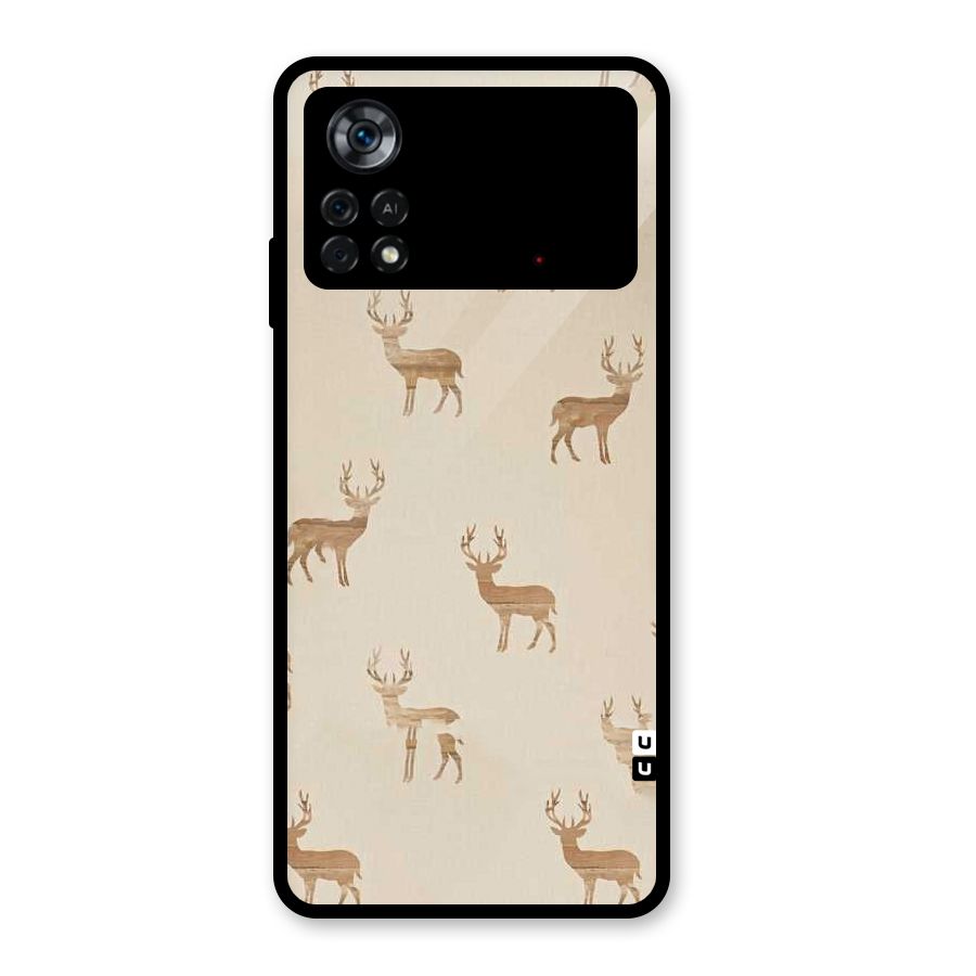 Deer Pattern Glass Back Case for Poco X4 Pro 5G