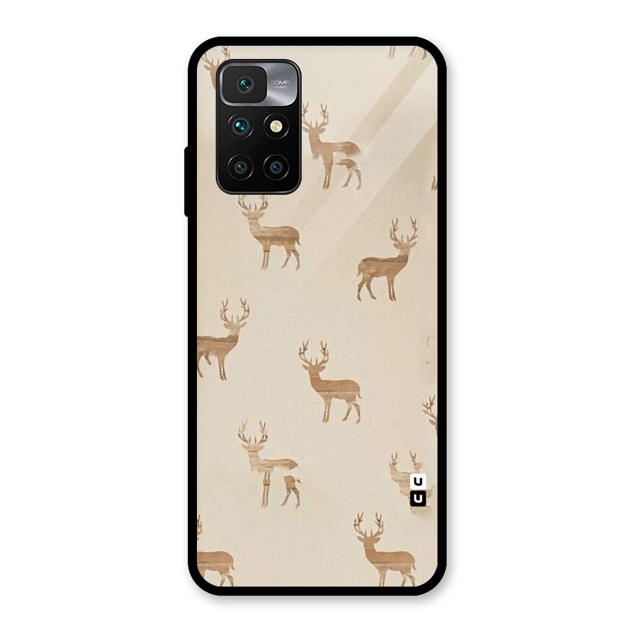 Deer Pattern Glass Back Case for Redmi 10 Prime