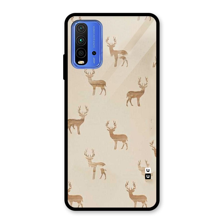 Deer Pattern Glass Back Case for Redmi 9 Power