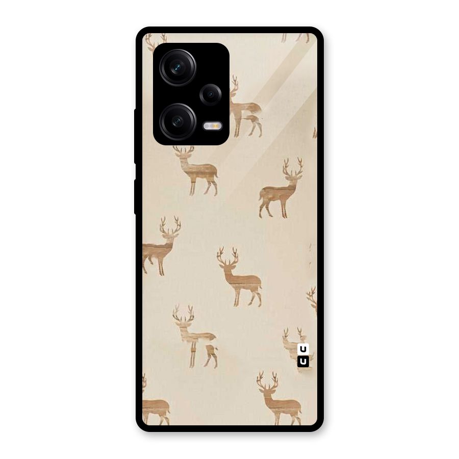 Deer Pattern Glass Back Case for Redmi Note 12 Pro