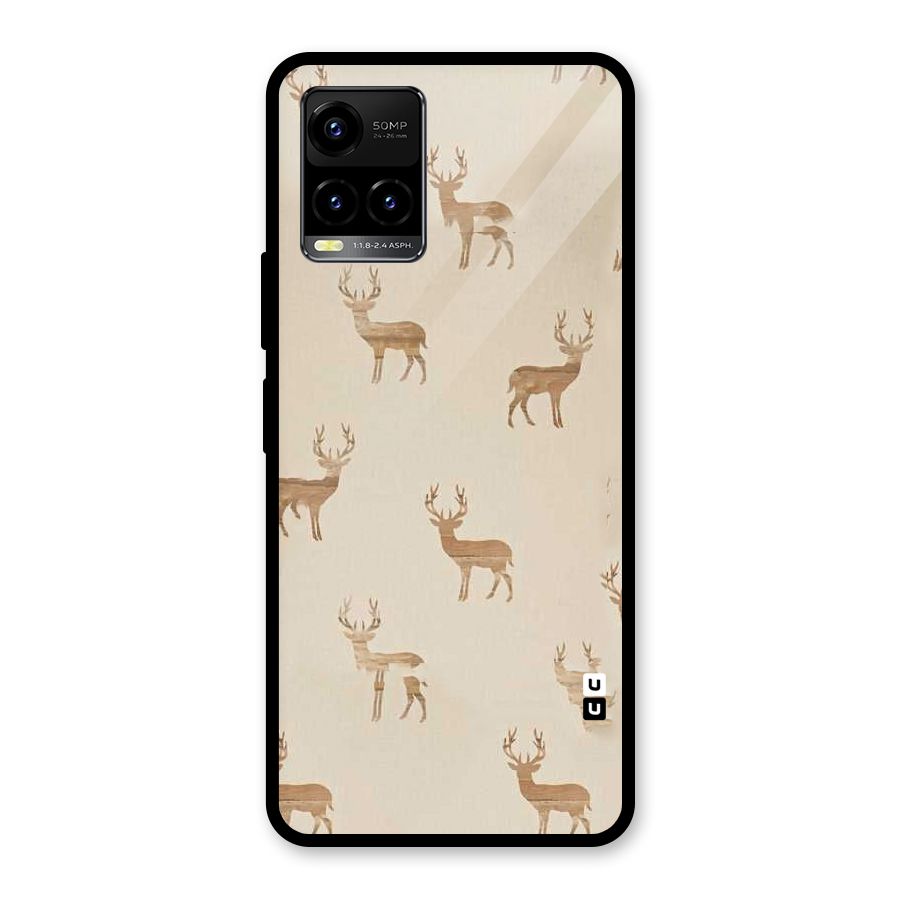 Deer Pattern Glass Back Case for Vivo Y21T