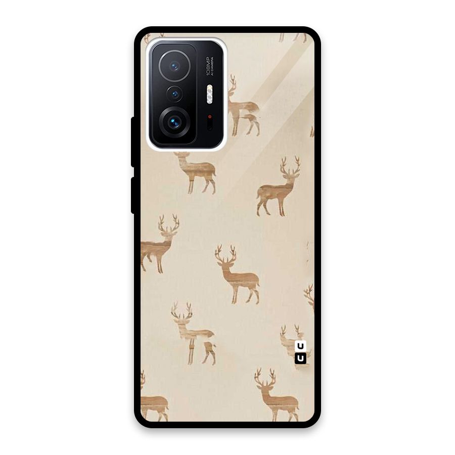 Deer Pattern Glass Back Case for Xiaomi 11T Pro