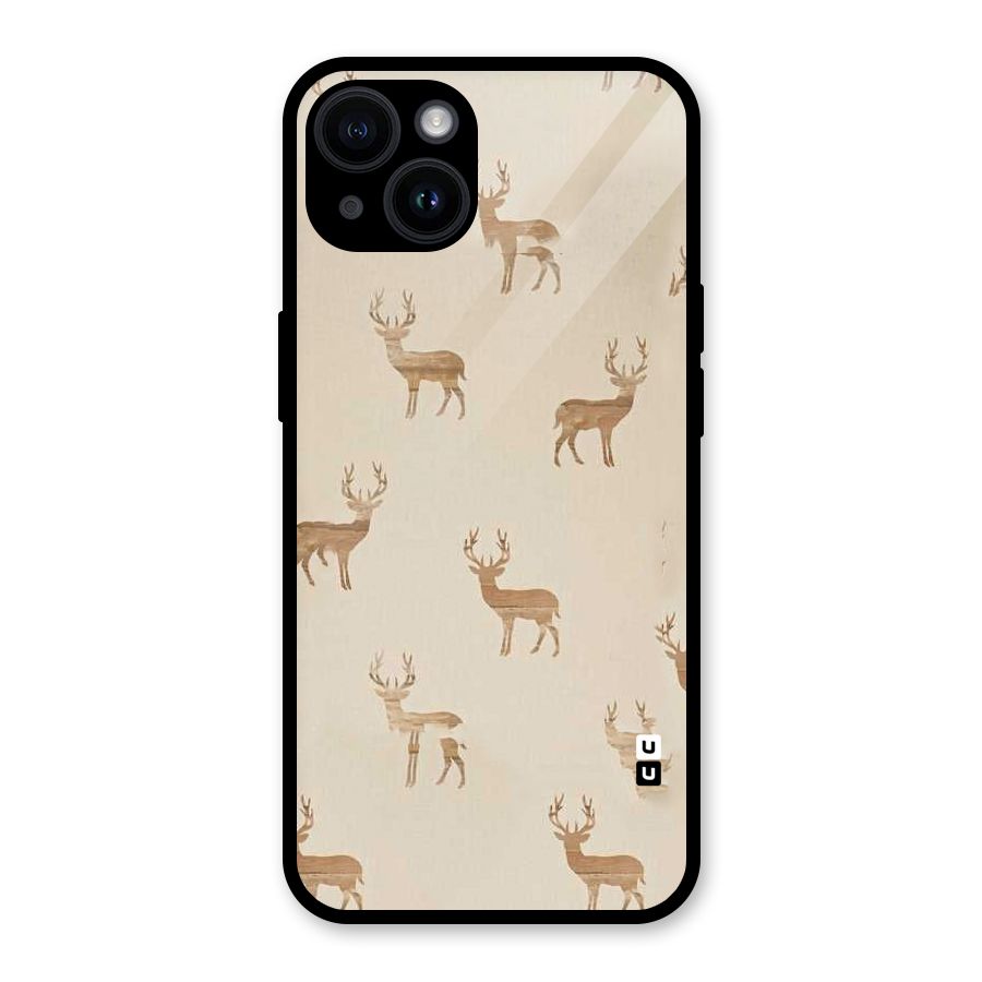 Deer Pattern Glass Back Case for iPhone 14