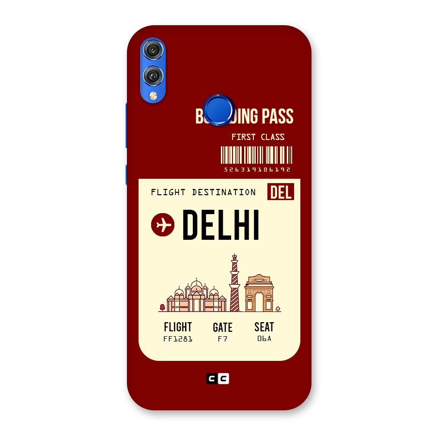 Delhi Boarding Pass Back Case for Honor 8X