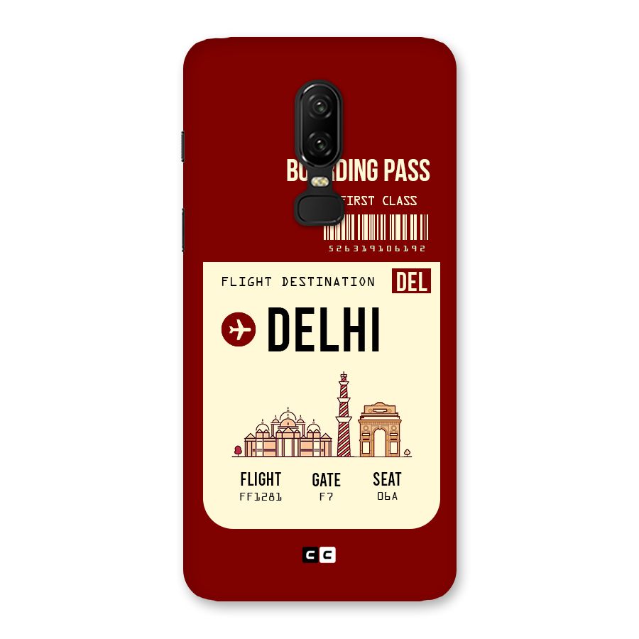 Delhi Boarding Pass Back Case for OnePlus 6