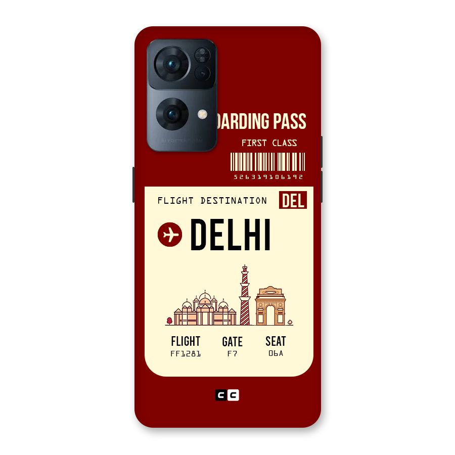 Delhi Boarding Pass Back Case for Oppo Reno7 Pro 5G