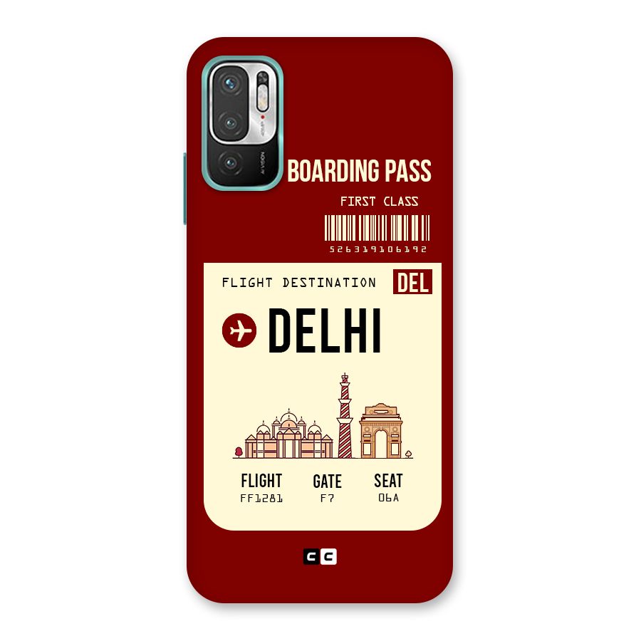 Delhi Boarding Pass Back Case for Redmi Note 10T 5G