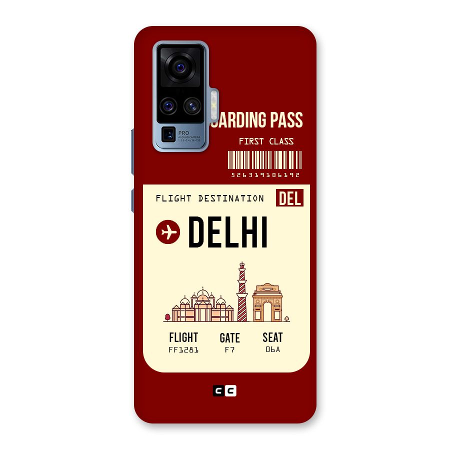 Delhi Boarding Pass Back Case for Vivo X50 Pro