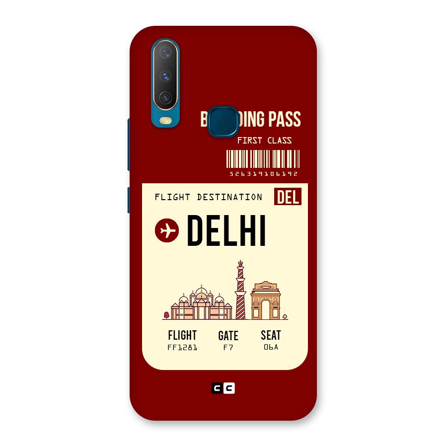 Delhi Boarding Pass Back Case for Vivo Y12