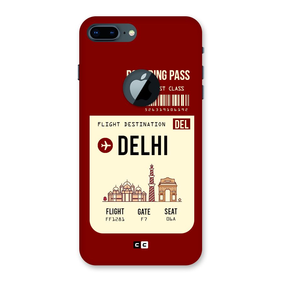Delhi Boarding Pass Back Case for iPhone 7 Plus Logo Cut