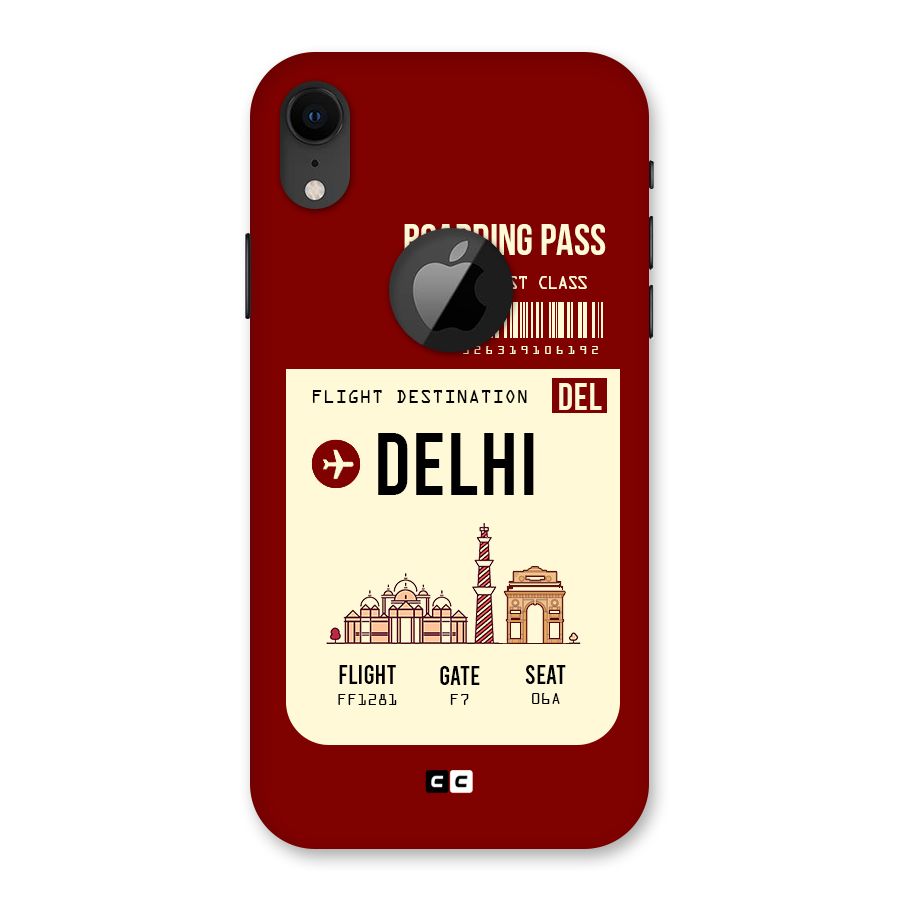 Delhi Boarding Pass Back Case for iPhone XR Logo Cut