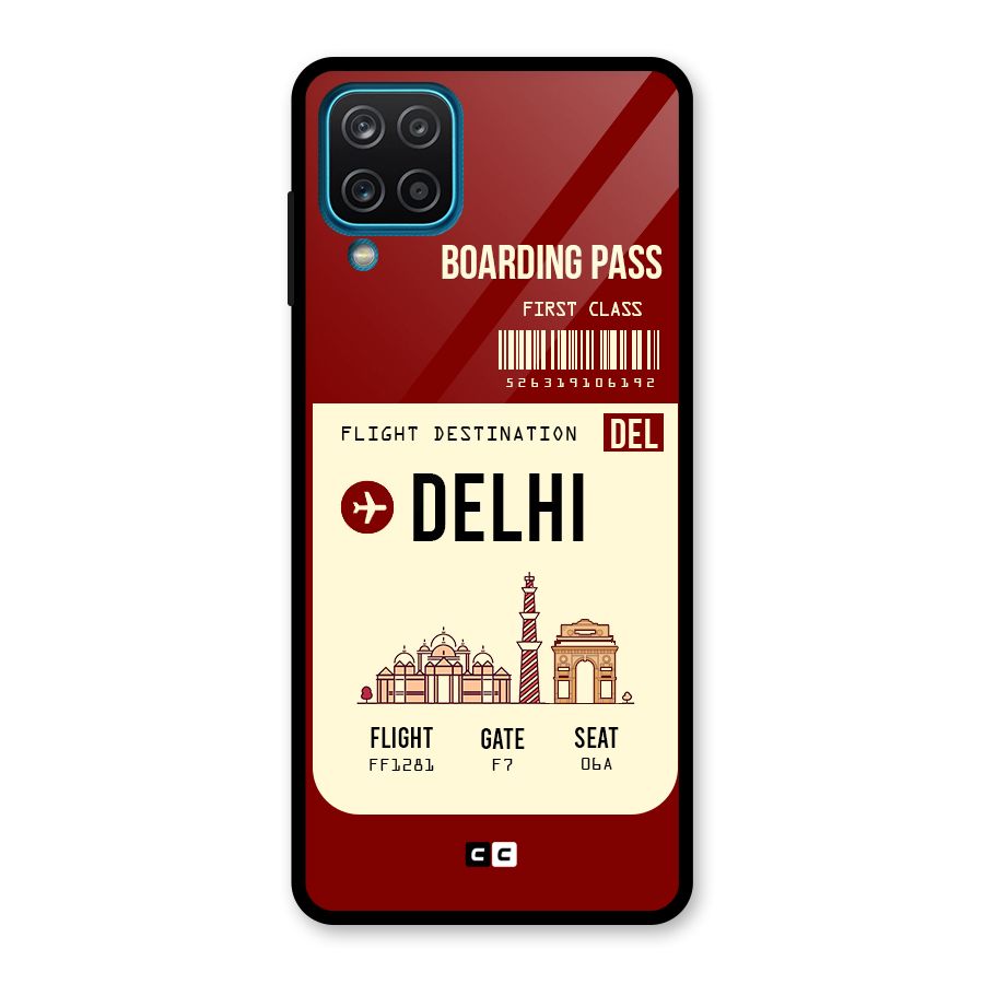 Delhi Boarding Pass Glass Back Case for Galaxy A12