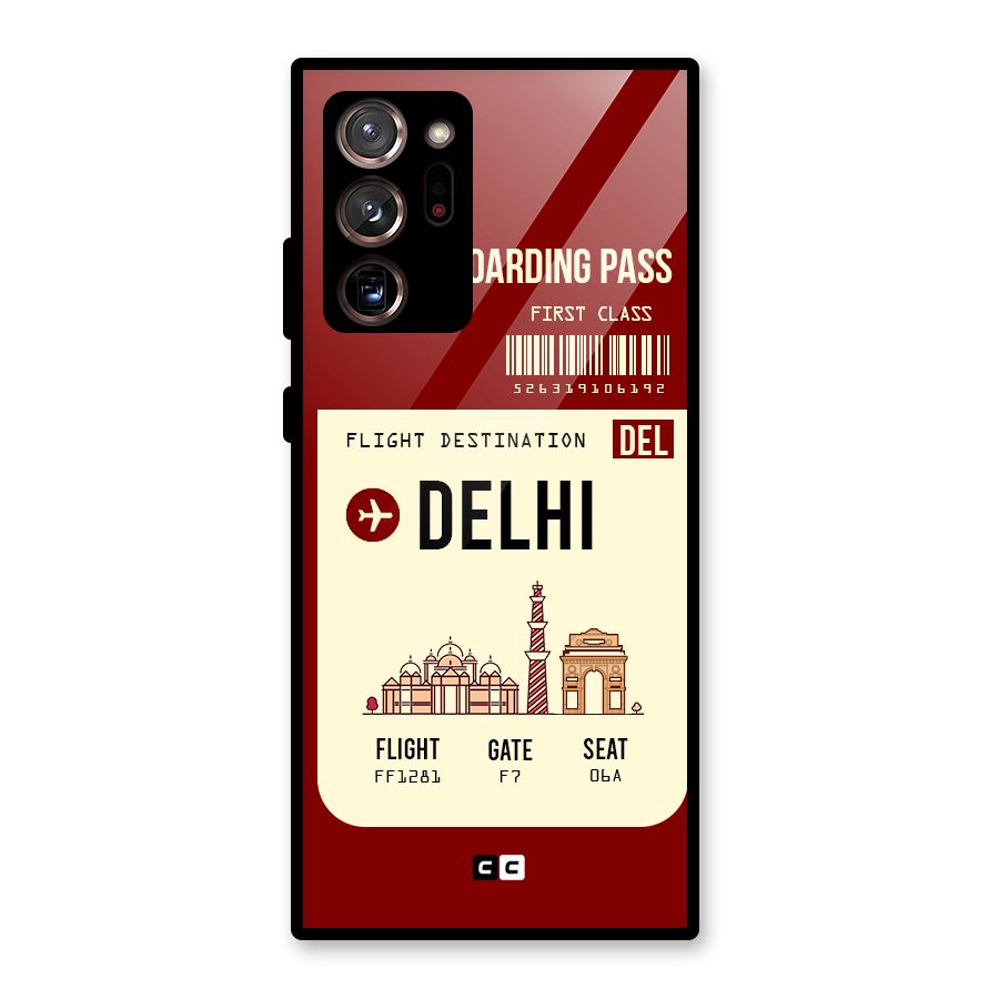 Delhi Boarding Pass Glass Back Case for Galaxy Note 20 Ultra