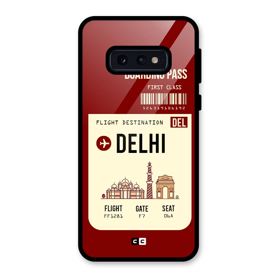 Delhi Boarding Pass Glass Back Case for Galaxy S10e