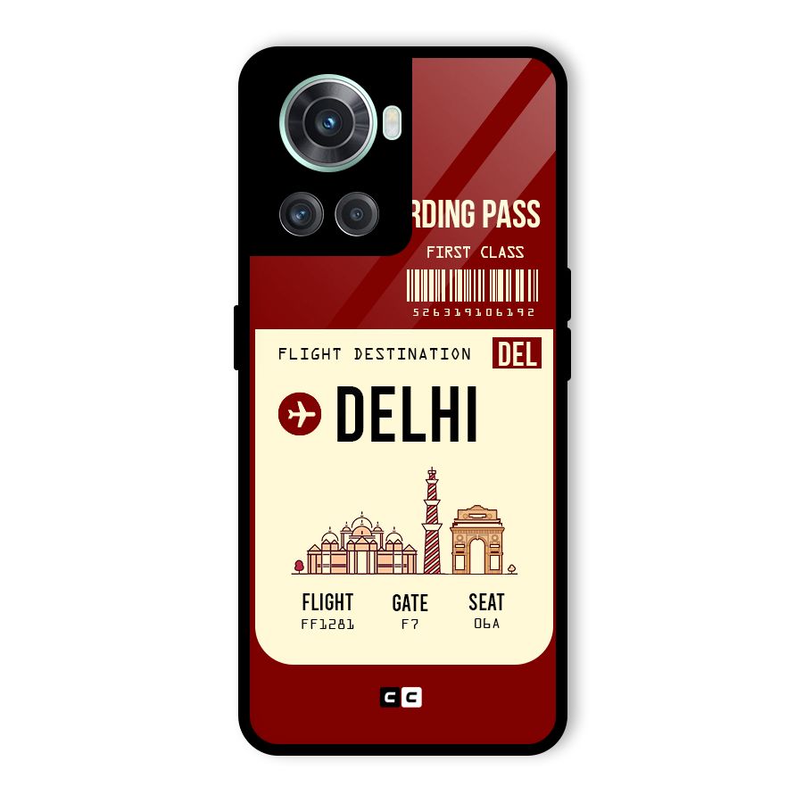 Delhi Boarding Pass Glass Back Case for OnePlus 10R
