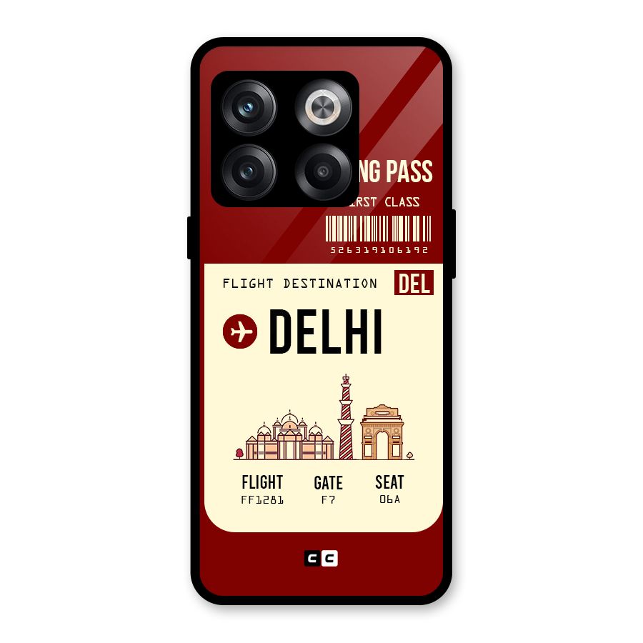 Delhi Boarding Pass Glass Back Case for OnePlus 10T