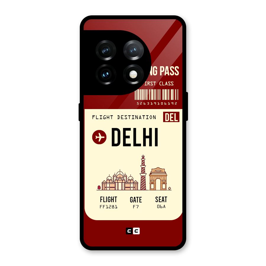 Delhi Boarding Pass Glass Back Case for OnePlus 11