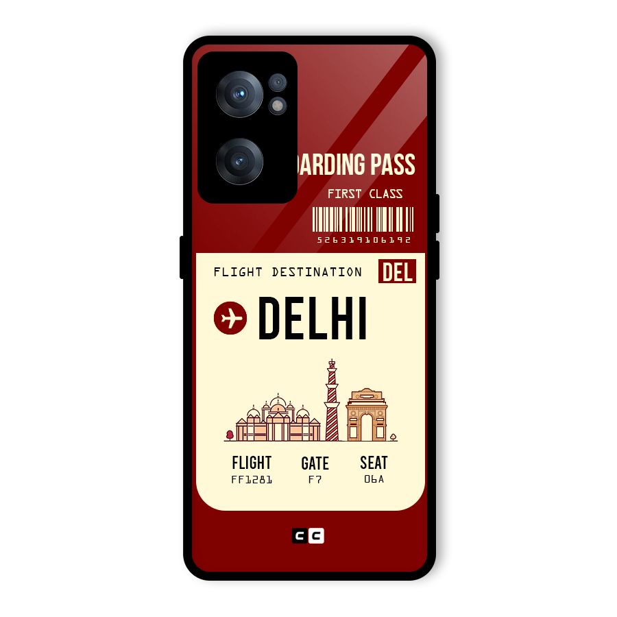 Delhi Boarding Pass Glass Back Case for OnePlus Nord CE 2 5G