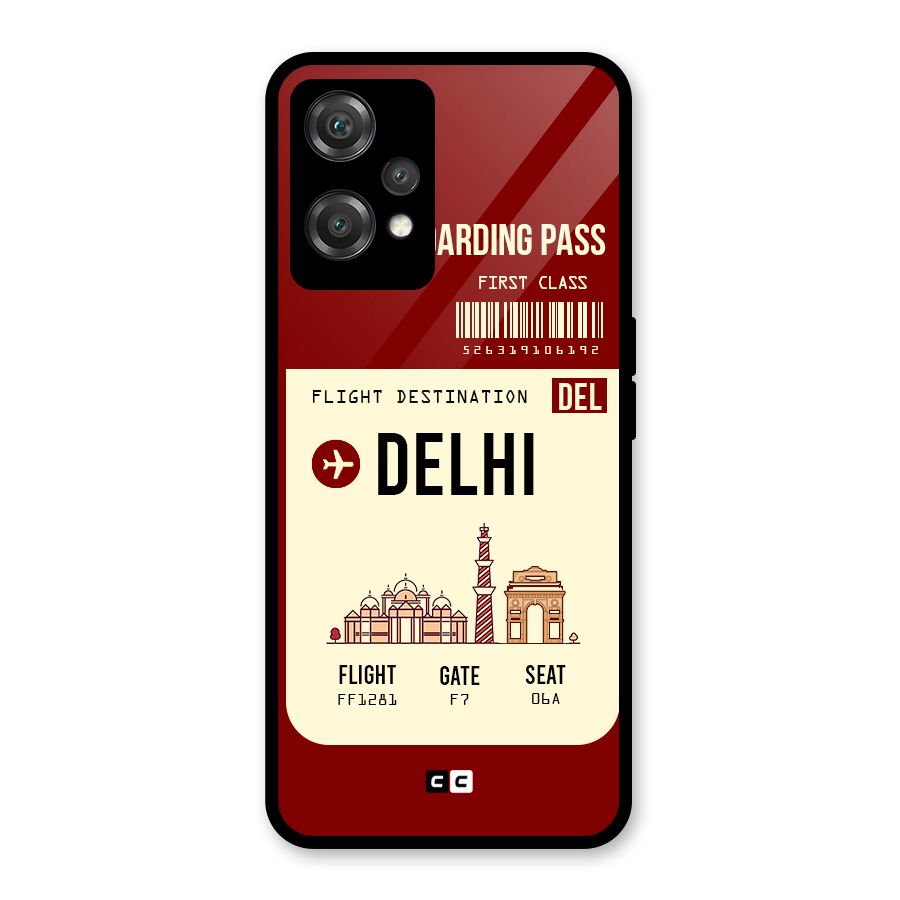 Delhi Boarding Pass Glass Back Case for OnePlus Nord CE 2 Lite 5G