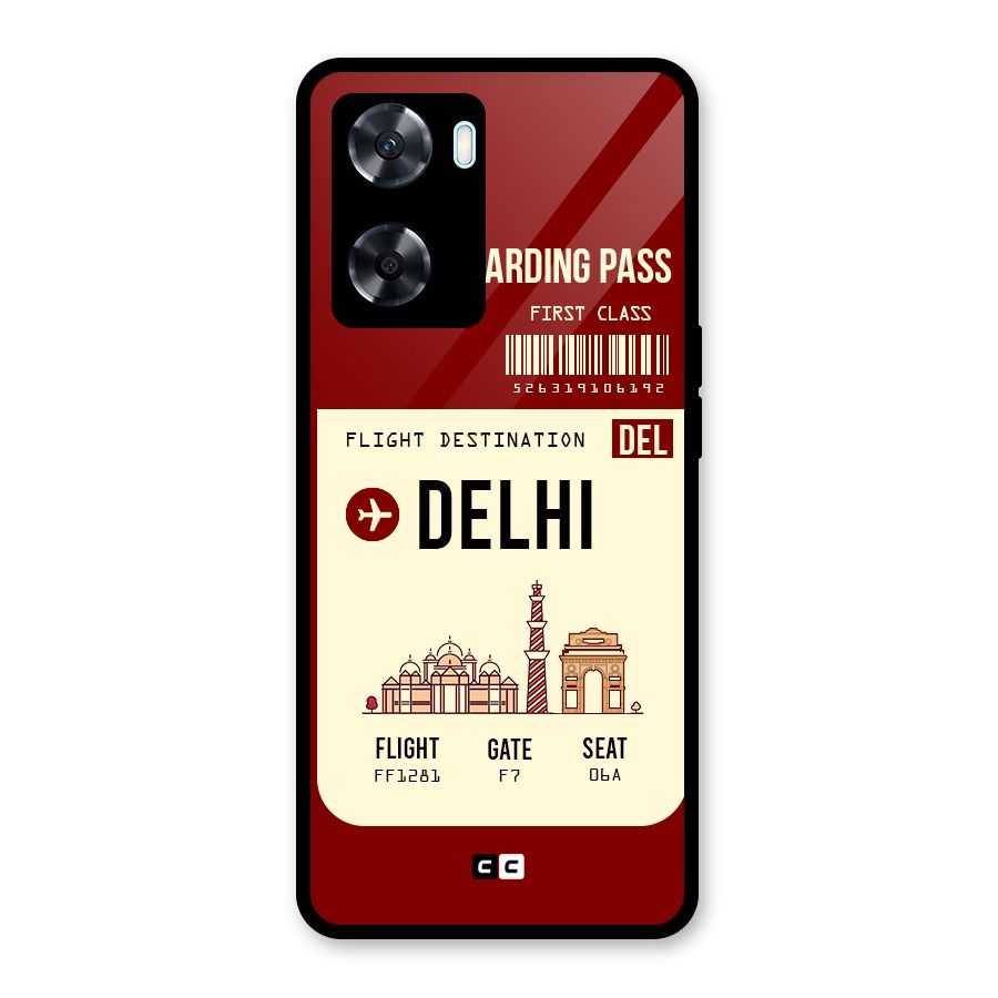Delhi Boarding Pass Glass Back Case for Oppo A77