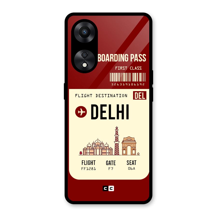 Delhi Boarding Pass Glass Back Case for Oppo A78